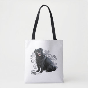 Black Pug Tote Bag