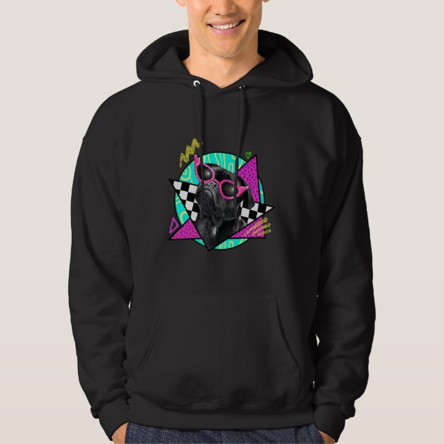 Black Pug Wearing Pink Sunglasses Classic T-Shirt  Hoodie (Front)