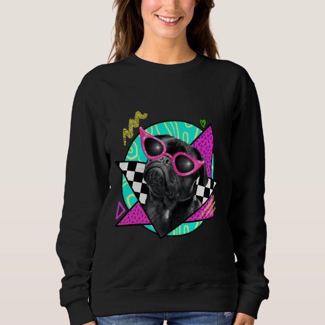 Black Pug Wearing Pink Sunglasses Classic T-Shirt  Sweatshirt (Front)