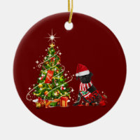 Black pug With Hat Scaft Christmas