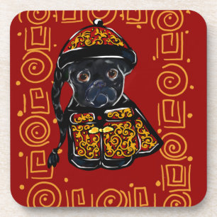 Black Pug Year of the Dog Coaster