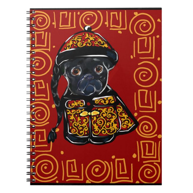 Black Pug Year of the Dog Notebook (Front)
