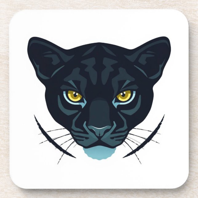 Black Puma Street Style Design Coaster (Front)