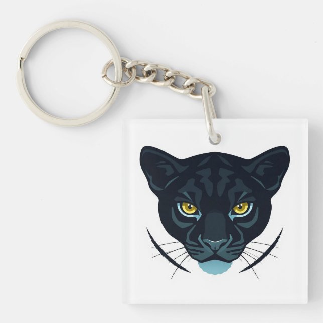 Black Puma Street Style Design Key Ring (Front)