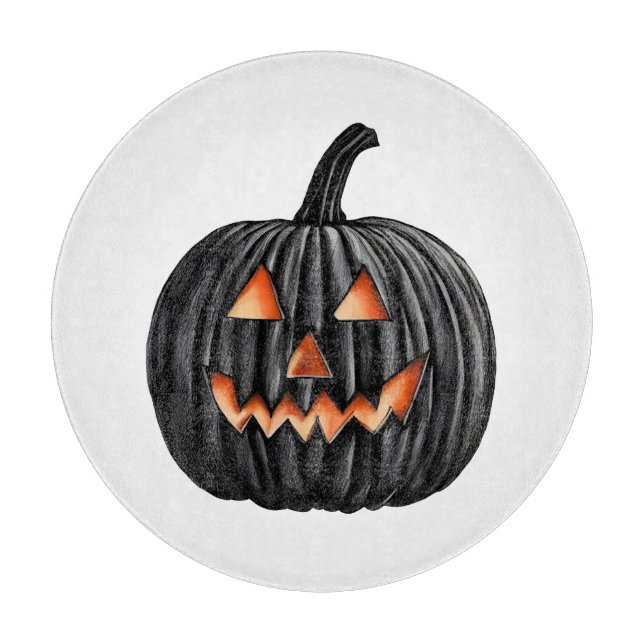Black Pumpkin Cutting Board (Front)
