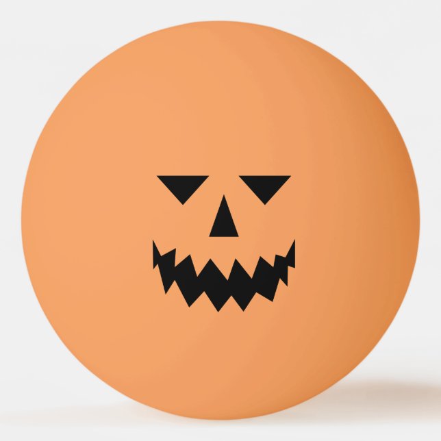 Black Pumpkin Face Ping Pong Ball (Front)