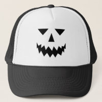 Black Pumpkin Face Trucker Hat