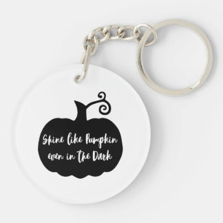 Black Pumpkin Halloween Key Ring