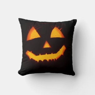Black Pumpkin Halloween Pillow Spooky Home Decor