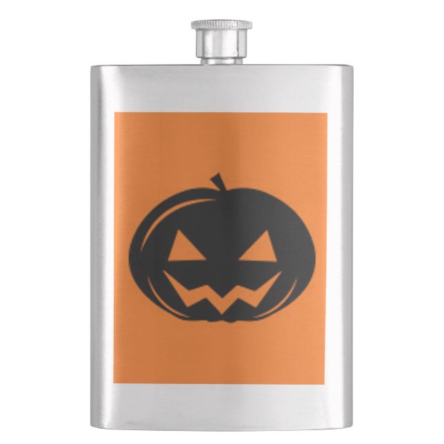 Black pumpkin hip flask (Front)