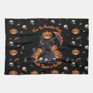 🖤 Black Pumpkin King Kitchen Towel 🎃