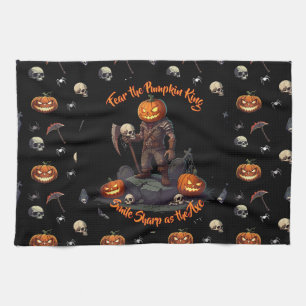 🖤 Black Pumpkin King Kitchen Towel 🎃