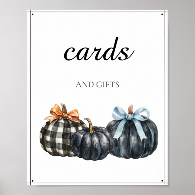 Black Pumpkins Baby Shower Cards and Gifts  Poster (Front)