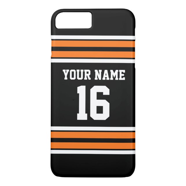 Black Pumpkn Orange Team Jersey Custom Number Name Case-Mate iPhone Case (Back)