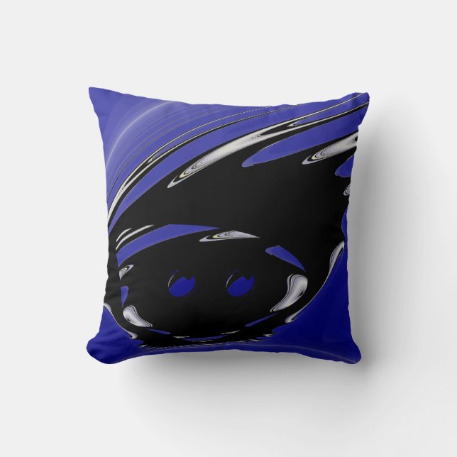 Black Punk Fractal Cushion (Front)