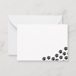 Black Puppy Paw Prints  Card