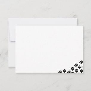 Black Puppy Paw Prints Card
