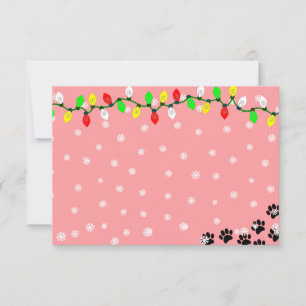 Black Puppy Paw Prints Custom Christmas Card