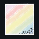 Black Puppy Paw Prints Pastel Rainbow Watercolor  Notepad<br><div class="desc">Cartoon style black dog paw print notepads.
Good for dog owners and for businesses like pet shops.</div>
