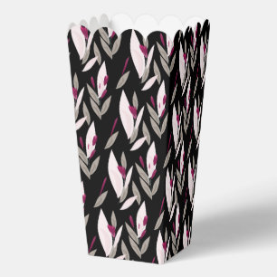 Black purple abstract red retro flower pattern favour box
