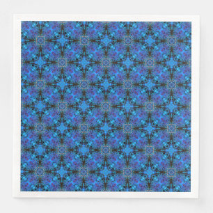 Black, Purple, and Blue Moroccan Stars Pattern Napkin