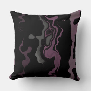 Black, purple and grey abstract cushion