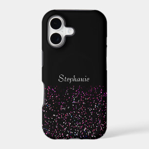 Black Purple Blue Glitter Monogram Name Cool
