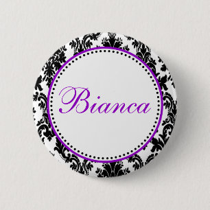 Black & Purple Bridal Party Button