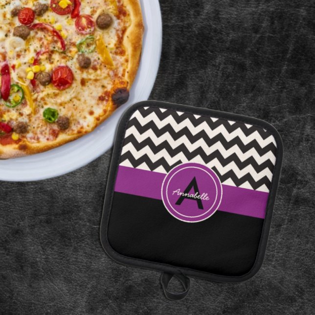 Black Purple Chevron Pot Holder (Creator Uploaded)