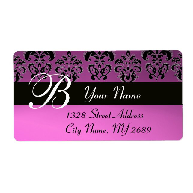 BLACK  PURPLE  DAMASK MONOGRAM (Front)