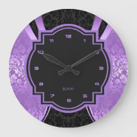 Black & Purple Damasks Geometric Design