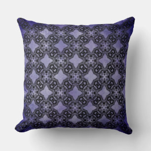 Black & Purple Diamond Chains Pattern Cushion
