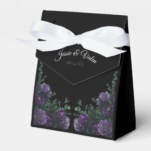 Black Purple Floral Elegant Wedding Gothic Favour Box