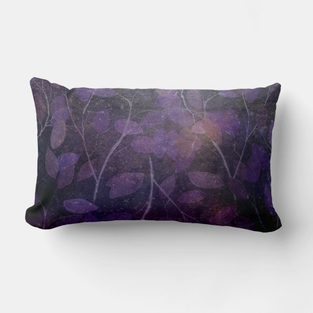 black purple foliage lumbar cushion (Front)