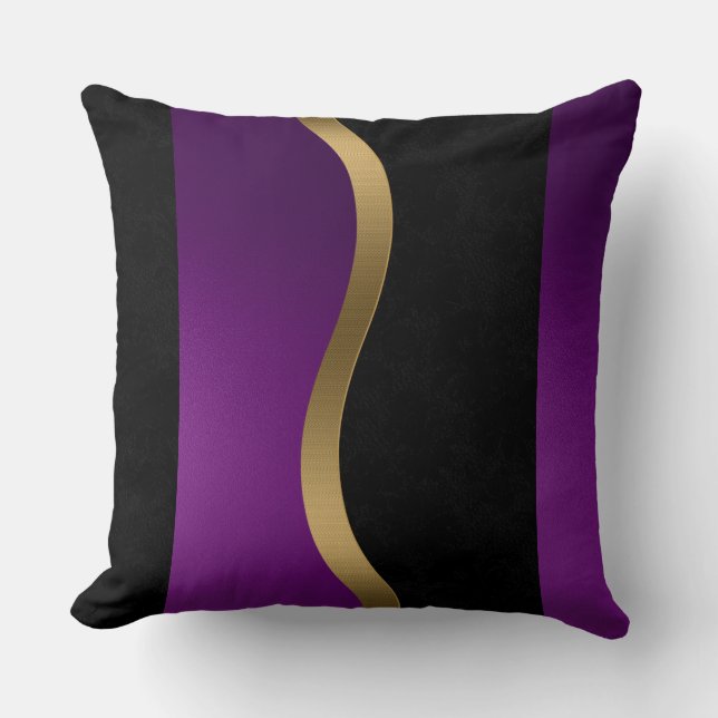 Black Purple Gold Cushion (Front)