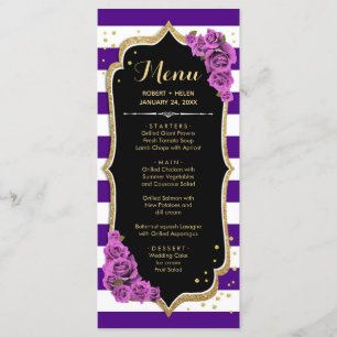 Black Purple Gold Menu Card