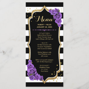 Black Purple Gold Menu Card