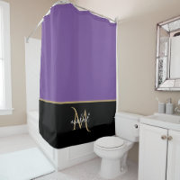 Black | Purple   & Gold Monogram Elegant Luxury 