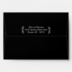  Black Purple Goth Enchanted Forest Wedding  Envelope