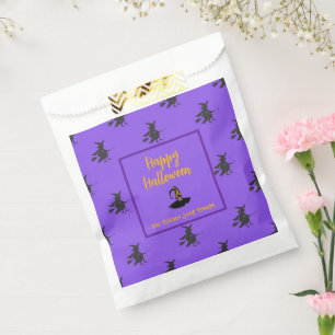 Black purple Halloween broomstick witches hat Fav Favour Bag