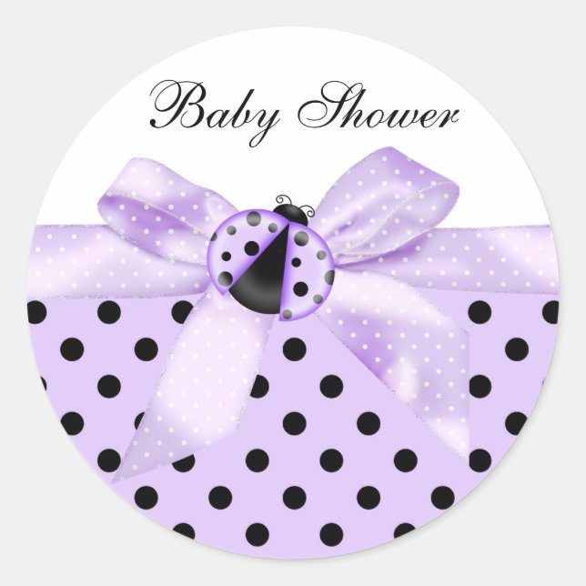 Black Purple Ladybug Stickers (Front)