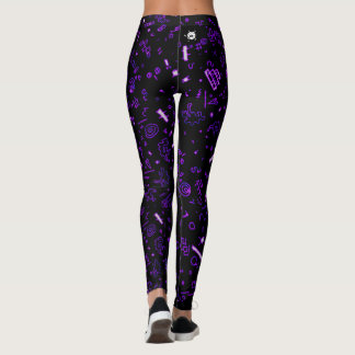 Black Purple Leggings