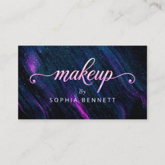 Black Purple Magenta Cosmic Nebula Business Card