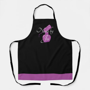 Black & Purple Nail Polish Personalised Apron