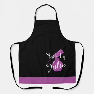 Black & Purple Nail Polish Personalised Apron