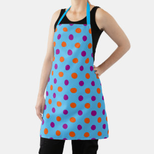 Black Purple Orange Polka Dot Pattern Apron