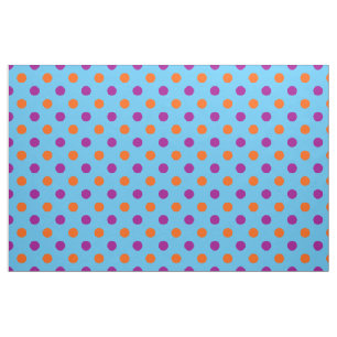 Black Purple Orange Polka Dot Pattern Fabric