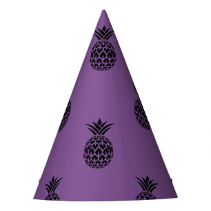 Black Purple Pineapple Tropical Fruit Summer Party Hat