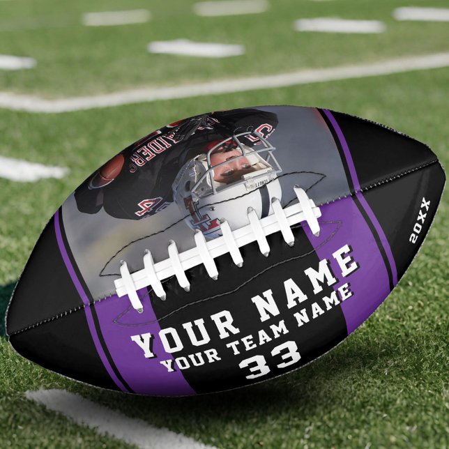 Black Purple Player Name Number Team Photo  Football (Creator Uploaded)