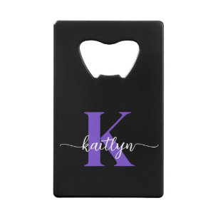 Black Purple Script Monogram